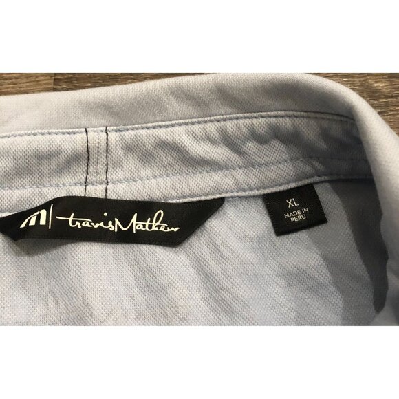 Travis Mathew Mens XL Light Blue Short Sleeve Golf Polo Shirt - Picture 3 of 5